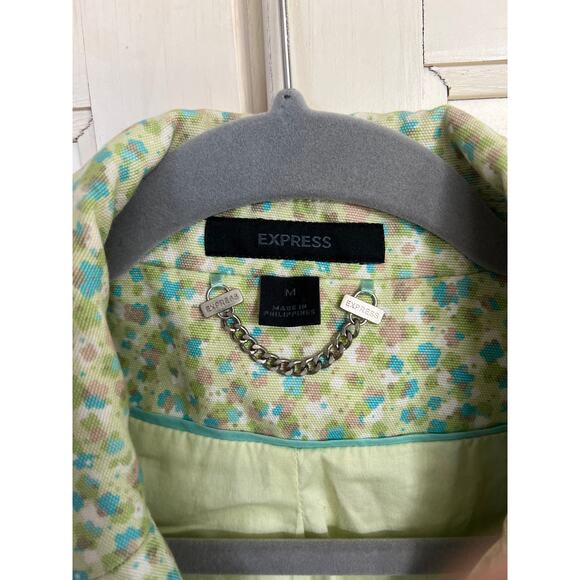 Express size medium long floral pea coat - Picture 3 of 6